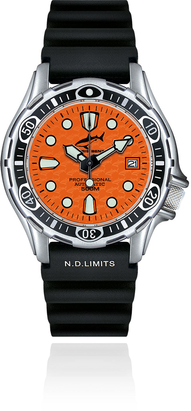 Montre Chris Benz DEEP 500M Automatic CB-500A-O-KBS • Testée contre les requins • Verre saphir
