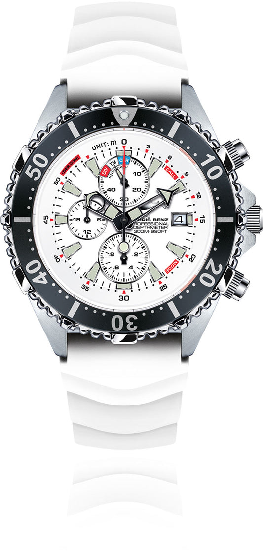 CHRIS BENZ DEPTHMETER CHRONOGRAPH 300M CB-C300 Men's Watch • Sapphire Crystal • Depth Gauge