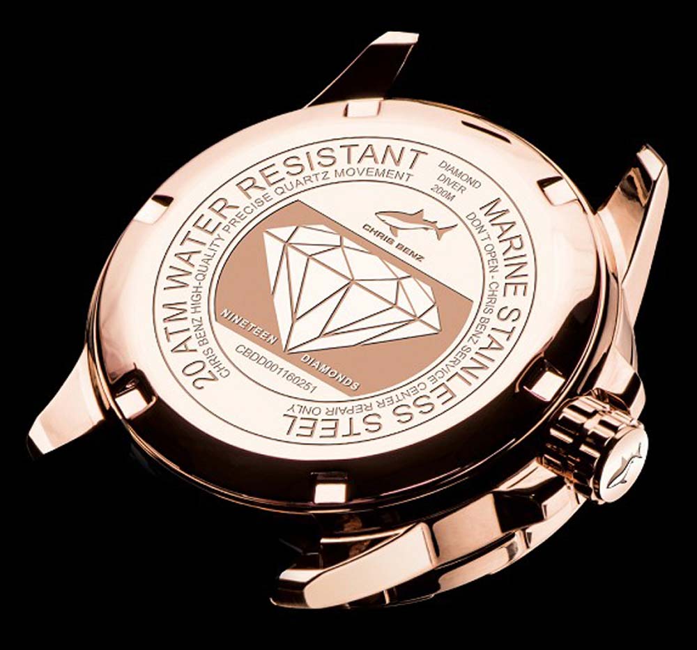 Montre pour homme Chris Benz CB-D200X-SI-MB • Profondimètre • Verre saphir