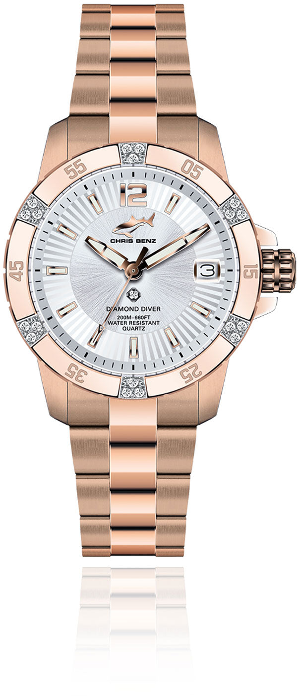 Montre pour homme Chris Benz CB-D200X-SI-MB • Profondimètre • Verre saphir
