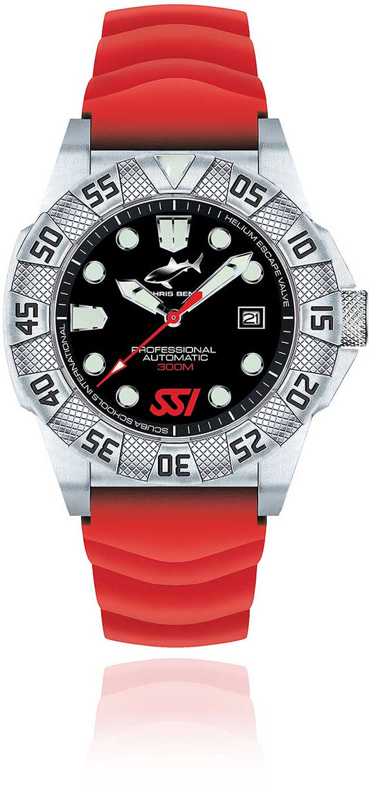 Montre pour homme Chris Benz Deep 300M Automatic CB-300A-SSI-KBR • 30 Bar • Verre saphir