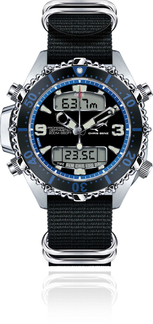 Chris Benz CB-D200X-B-NBS Watch • Sharkproof • Sapphire Crystal