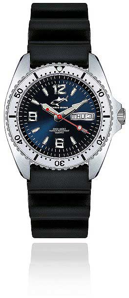 Montre pour femme Chris Benz ONE Medium CBM-B-KB-SI • Shark-Proof • Verre saphir