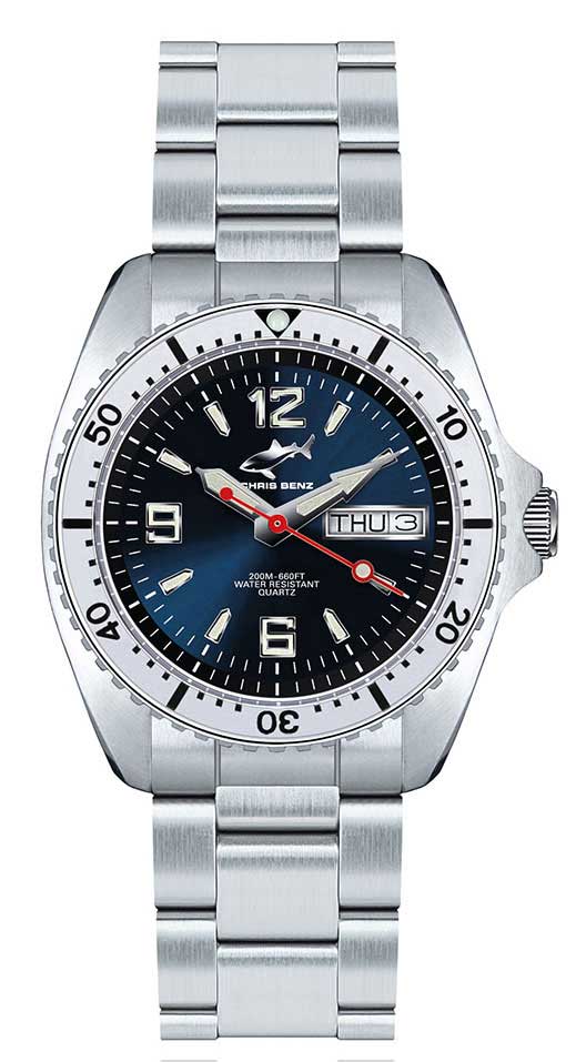 Chris Benz ONE Medium CBM-B-MB-SI Women's Watch • Shark-Proof • Sapphire Crystal