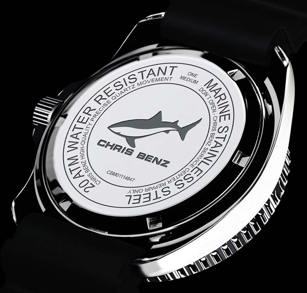 Chris Benz ONE Medium 200M CBM-R-KB-SW Ladies' Watch • Sapphire Crystal • 20 Bar Water Resistant