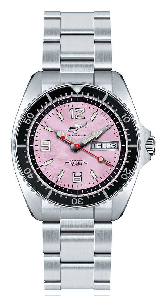 Montre pour homme Chris Benz ONE Medium CBM-R-MB-SW • Testée sur les requins • Extrêmement étanche