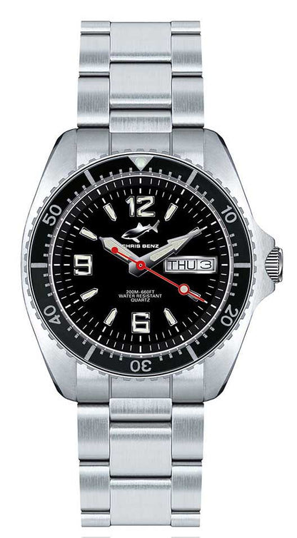 Montre unisexe Chris Benz One Medium CBM-S-MB-SW • Verre saphir • Hai-Proof