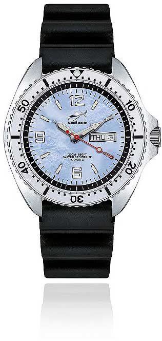 Montre pour homme Chris Benz ONE MAN 200M CBO-H-KB-SI • Testée contre les requins • Verre saphir