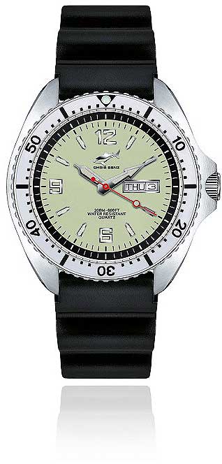 Montre pour homme Chris Benz One CBO-N-KB-SI • Testée contre les requins • Verre saphir