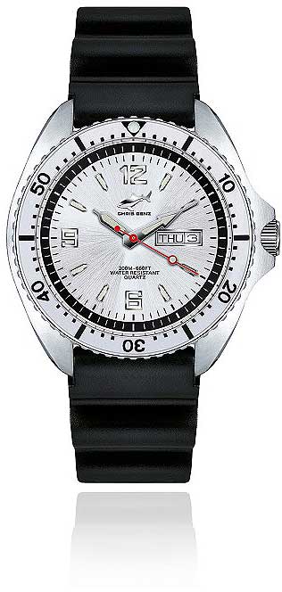 Montre homme Chris Benz ONE Man 200M CBO-SI-KB-SI • Montre de plongée Shark-Proof • Verre saphir