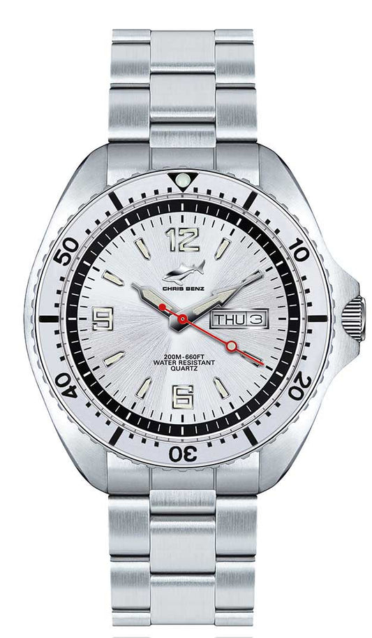 Montre pour homme Chris Benz ONE MAN 200M CBO.SI.MB.SI • Testée contre les requins • Verre saphir