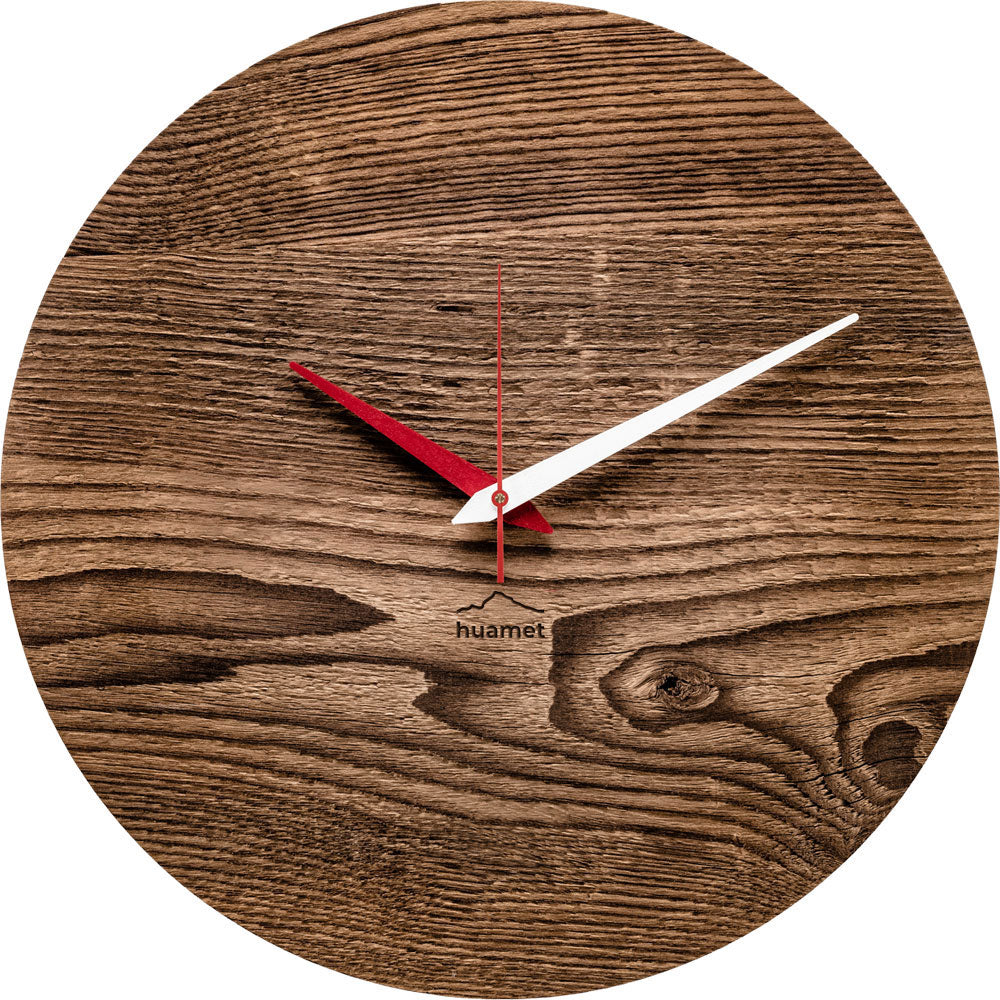 huamet Wall Clock 30x30x4.3 cm Wood • Round Clock Face • Old Wood