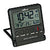 Budzik sterowany radiowo z wyświetlaczem temperatury, mały wyświetlacz LCD, czarny