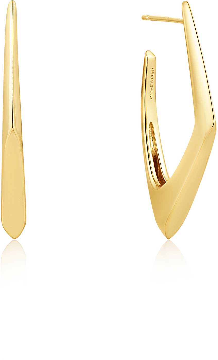 ANIA HAIE E053-08G Futuristic Angular Hoop Earrings
