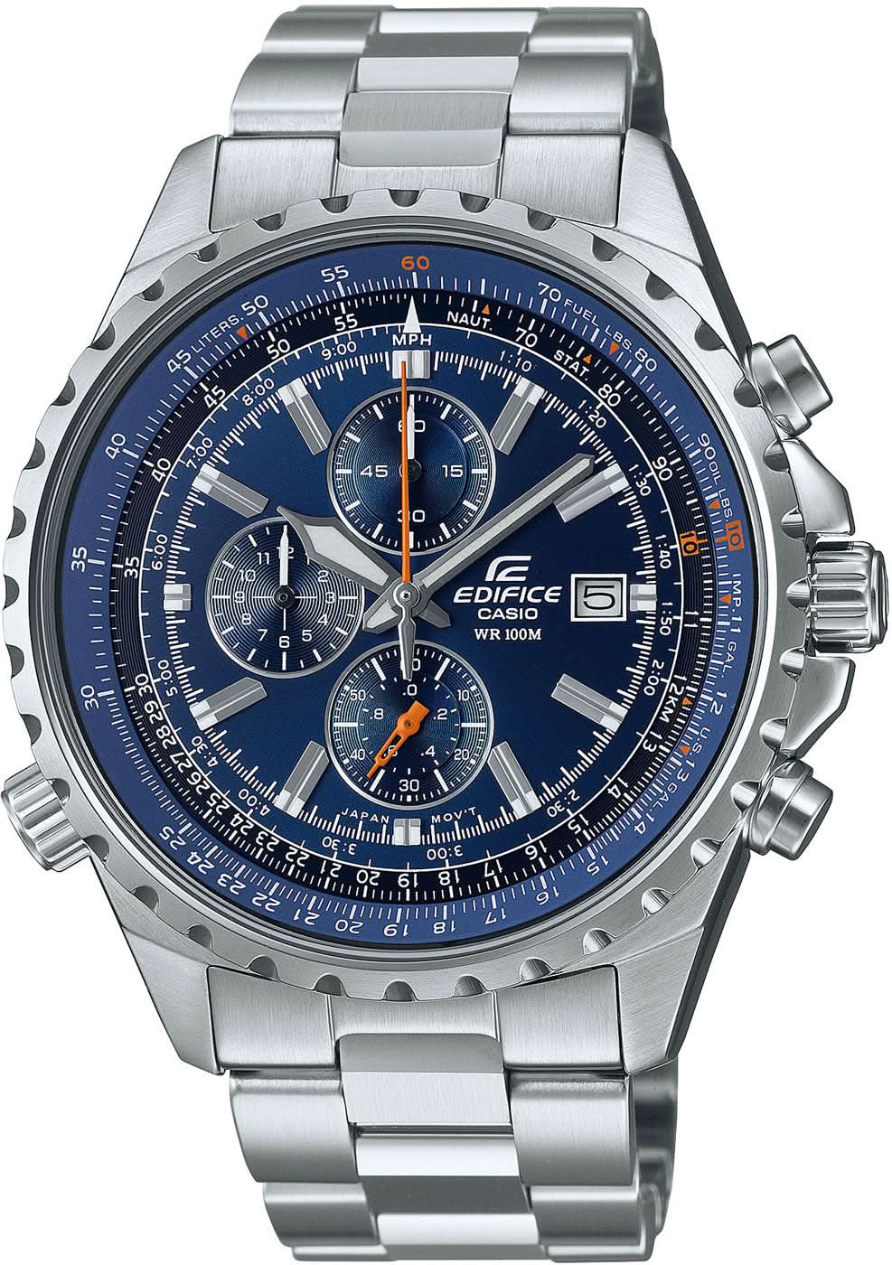 Casio Edifice EF-527D-2AV Montre Homme • Chronographe au 1/20e de seconde • Lunette avec règle à calcul