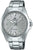 Zegarek męski Casio Edifice ze stali szlachetnej, srebrna bransoleta, szara tarcza, datownik