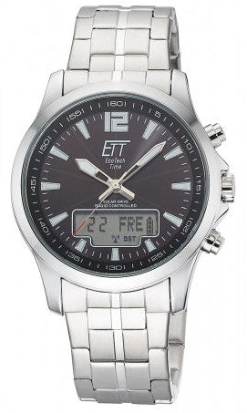 Eco Tech Time Professional EGA-11715-21M Herren Uhr • Funk-Solar • Weltzeit