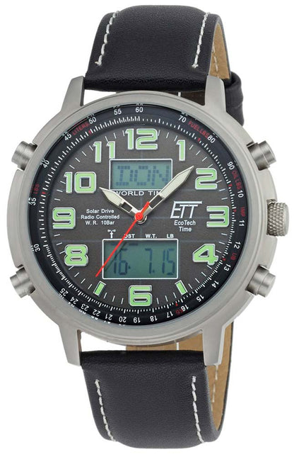 Eco Tech Time Hunter II EGS-11301-22L Men's Watch • Radio-Controlled Solar • Stainless Steel Case