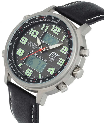 Eco Tech Time Hunter II EGS-11301-22L Men's Watch • Radio-Controlled Solar • Stainless Steel Case