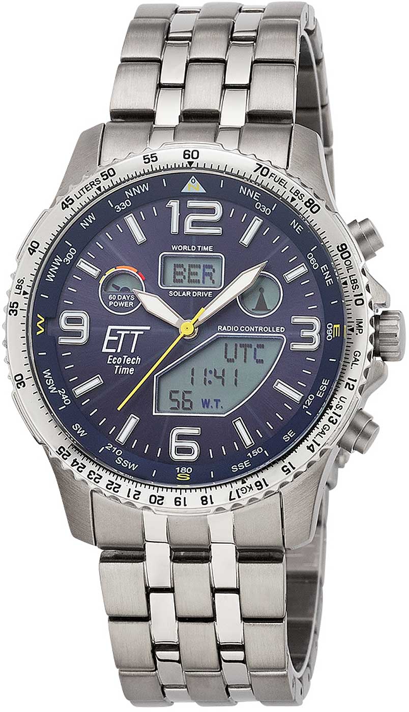 Eco Tech Time Professional EGT-11575-31M Herren Uhr • Funksolar-Antrieb • Titangehäuse