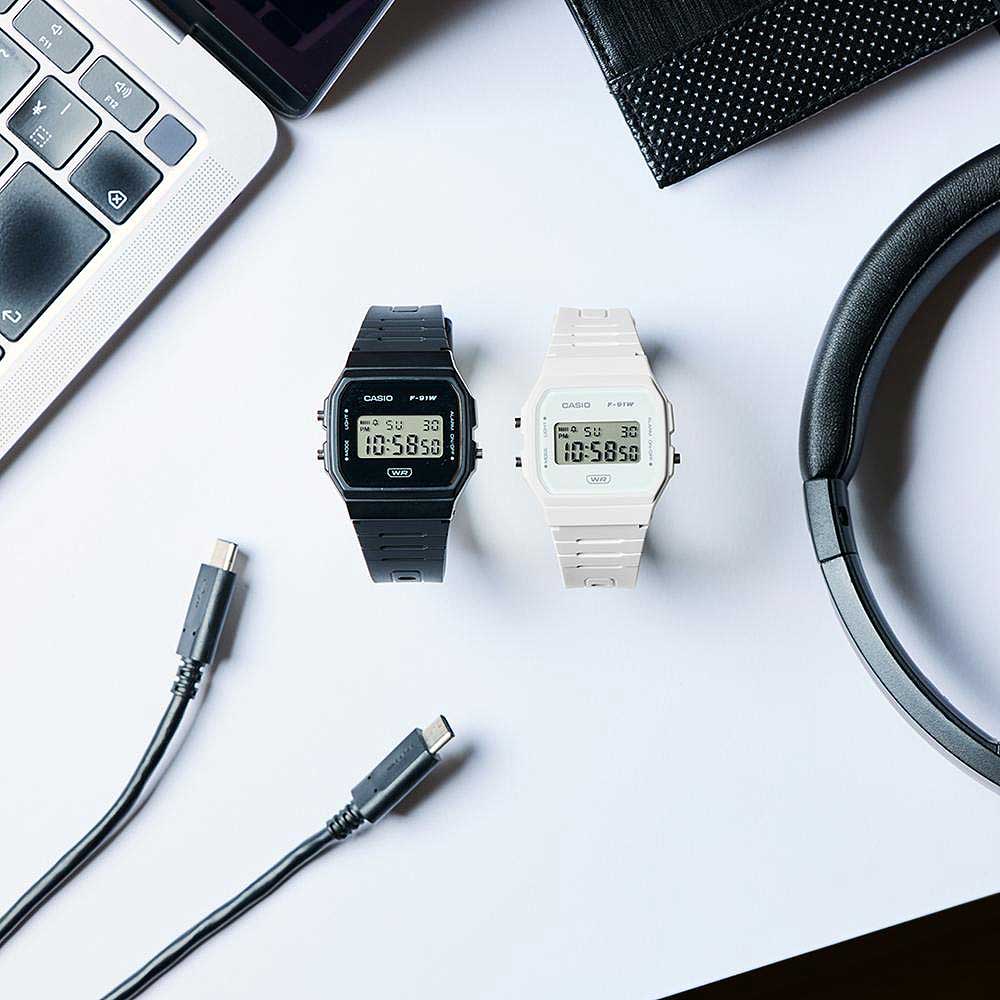 Casio F-91W-1AEF Unisex Uhr • Robustes Resin-Gehäuse • Präzises Quarzwerk