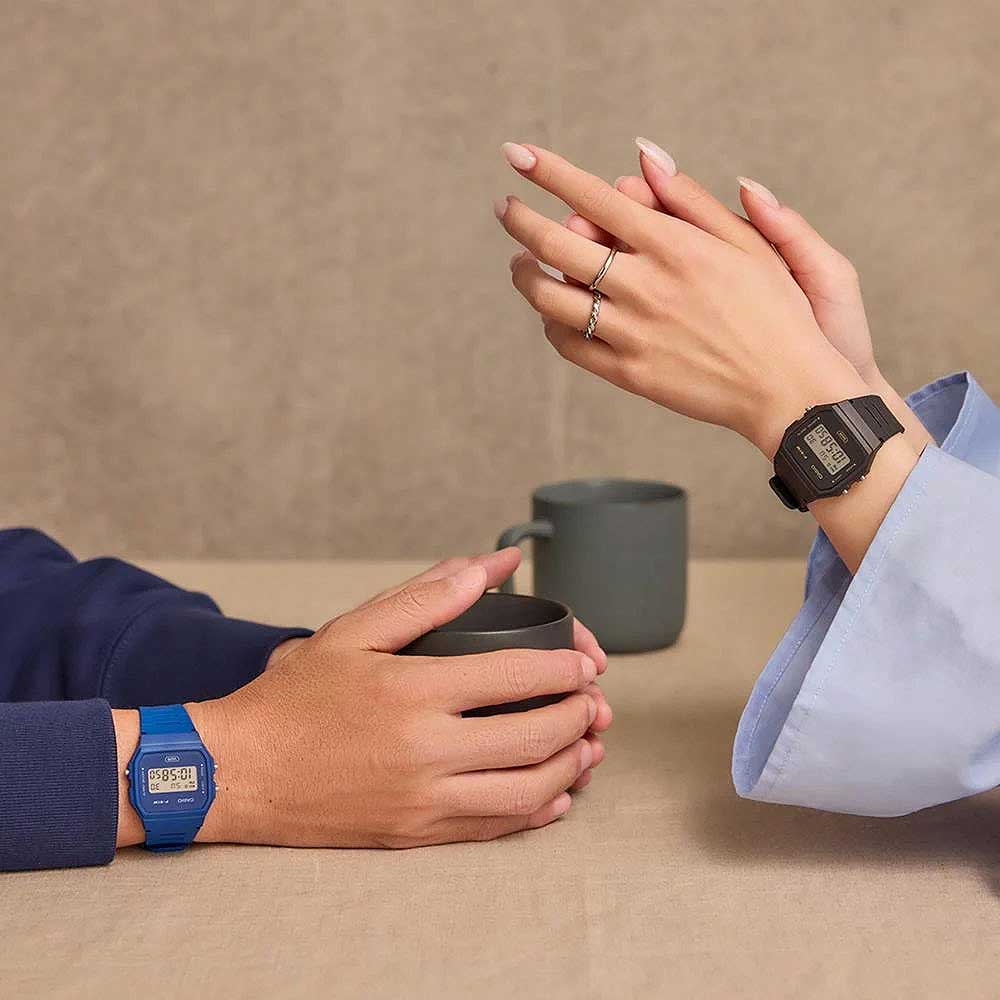 Casio Timeless Collection F-91WB-2A1EF Damen Uhr • Robustes Design • Digitale Zeitanzeige