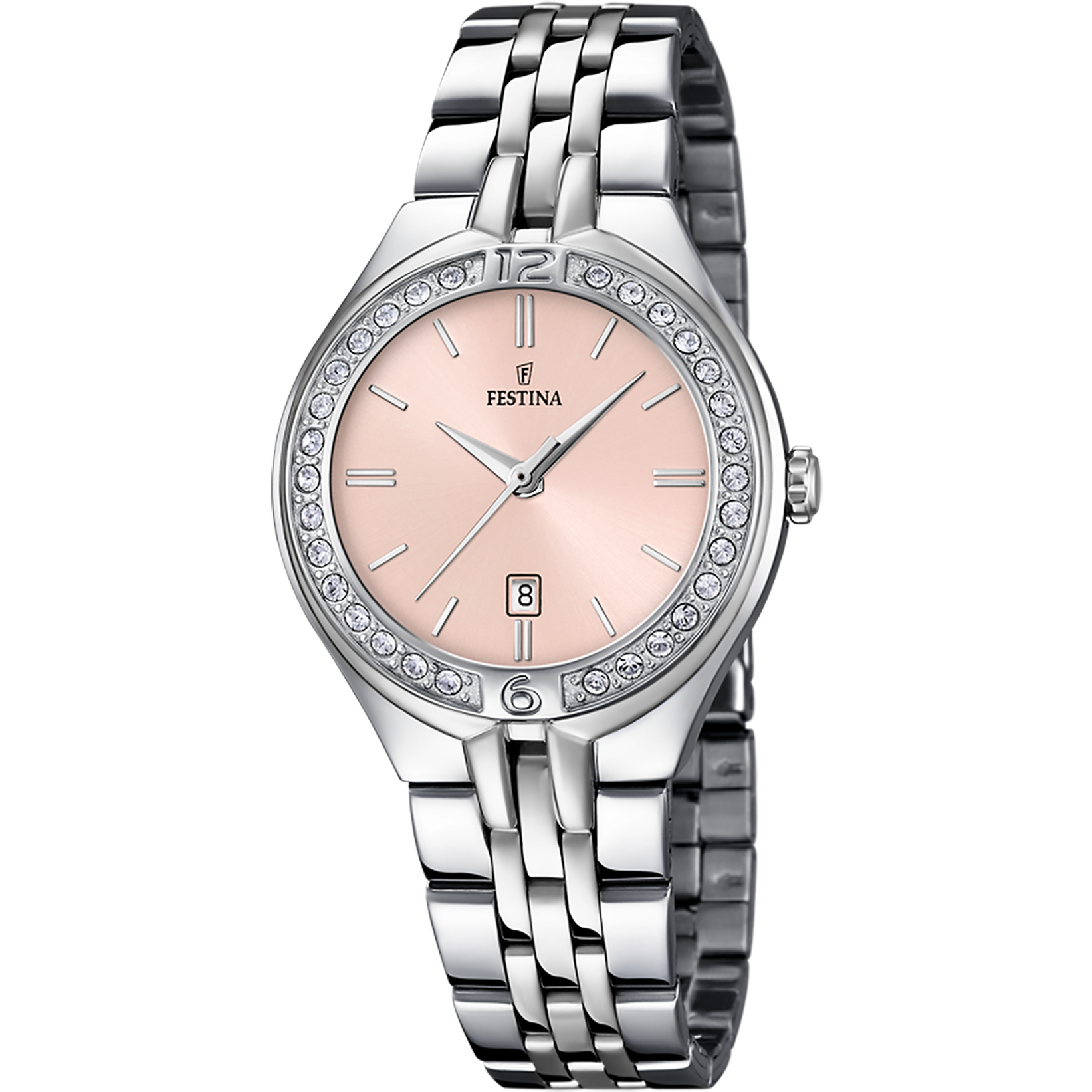 Zegarek damski Festina Mademoiselle F16867/6, bransoleta ze stali szlachetnej, różowa tarcza