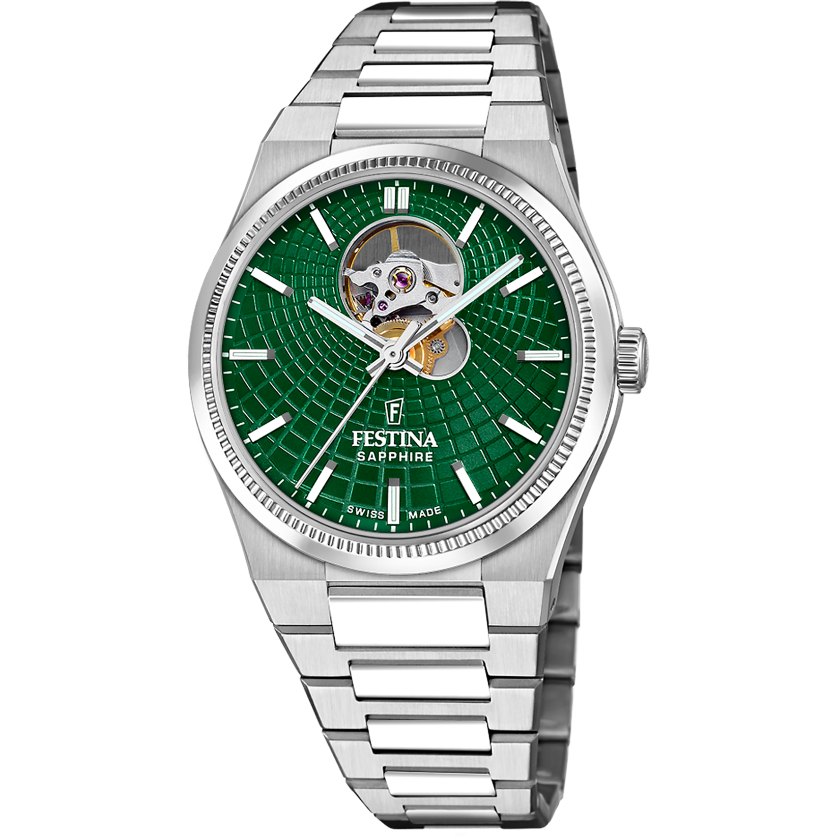 Festina Rivé F20053/3 Herren Armbanduhr Grün • Automatikwerk Soprod P024 • Saphirglas