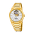 Zegarek damski Festina Rivé: złota bransoleta, srebrna tarcza typu skeleton