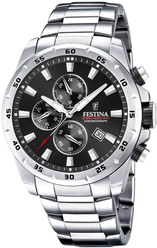 Montre Homme Festina Chrono Sport F20463/4 • Chronographe à Quartz • Acier Inoxydable Robuste