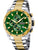 Zegarek Festina Chronograph z zieloną tarczą, dwukolorową bransoletą ze stali szlachetnej i datownikiem