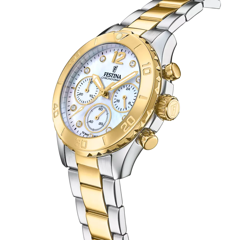 Festina Boyfriend F20604/1 Damenuhr • Perlmutt-Zifferblatt • 10 ATM wasserdicht