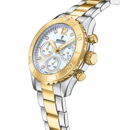 Festina Boyfriend F20604/1 Damenuhr • Perlmutt-Zifferblatt • 10 ATM wasserdicht