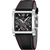 Męski zegarek Festina typu chronograf z czarną tarczą, srebrną kopertą i skórzanym paskiem