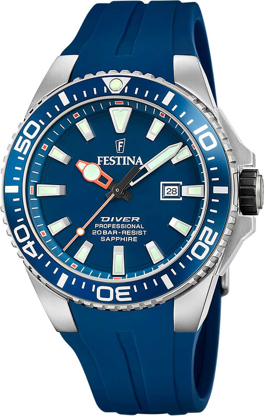 Festina Diver F20664/1 Montre Homme • Verre Saphir • Étanche 20 Bar