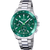 Zegarek damski Festina z zieloną tarczą i chronografem, bransoleta ze stali szlachetnej, okrągła koperta 39 mm