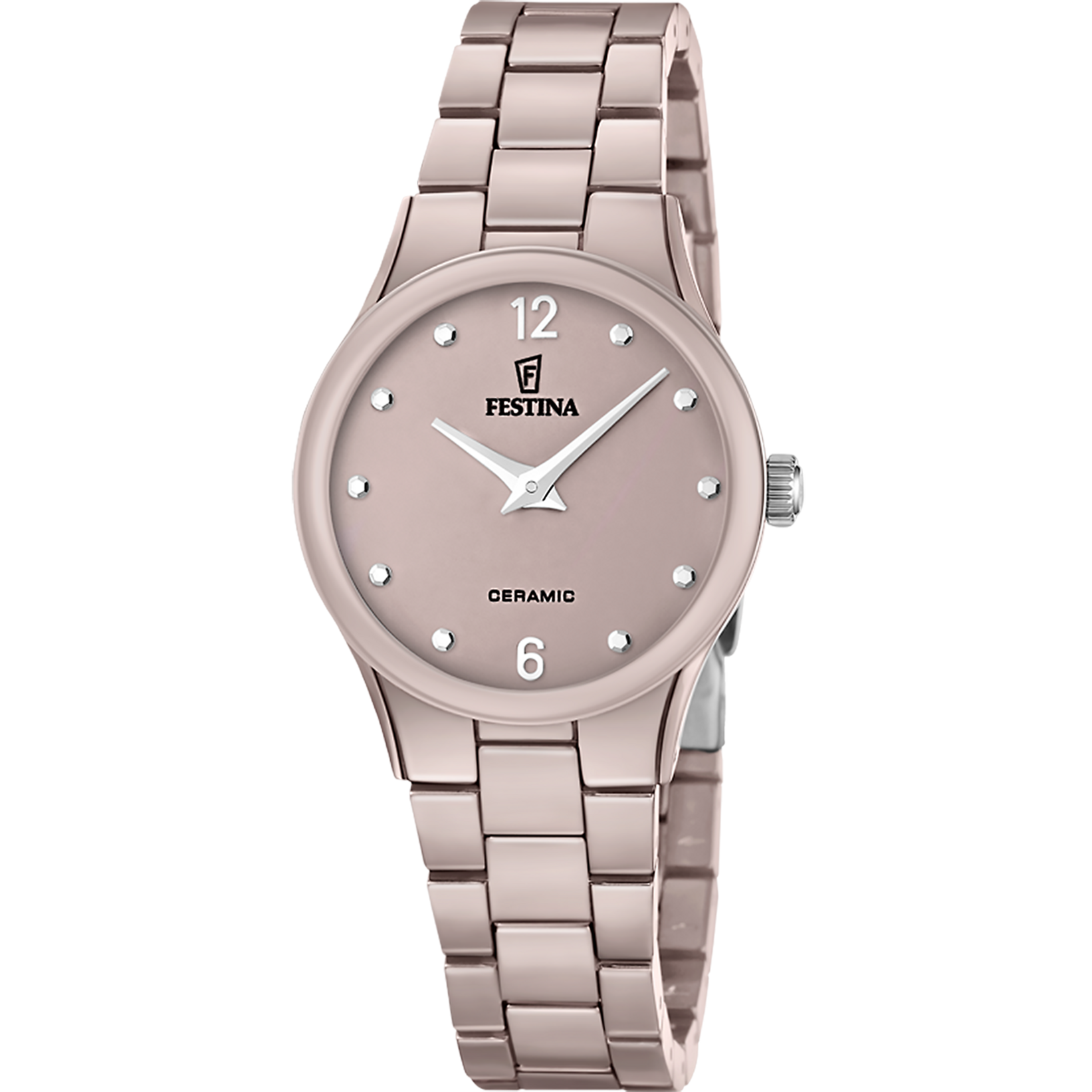 Festina F20751/4 Damenuhr Braun • Keramikgehäuse & Keramikarmband • Mineralglas