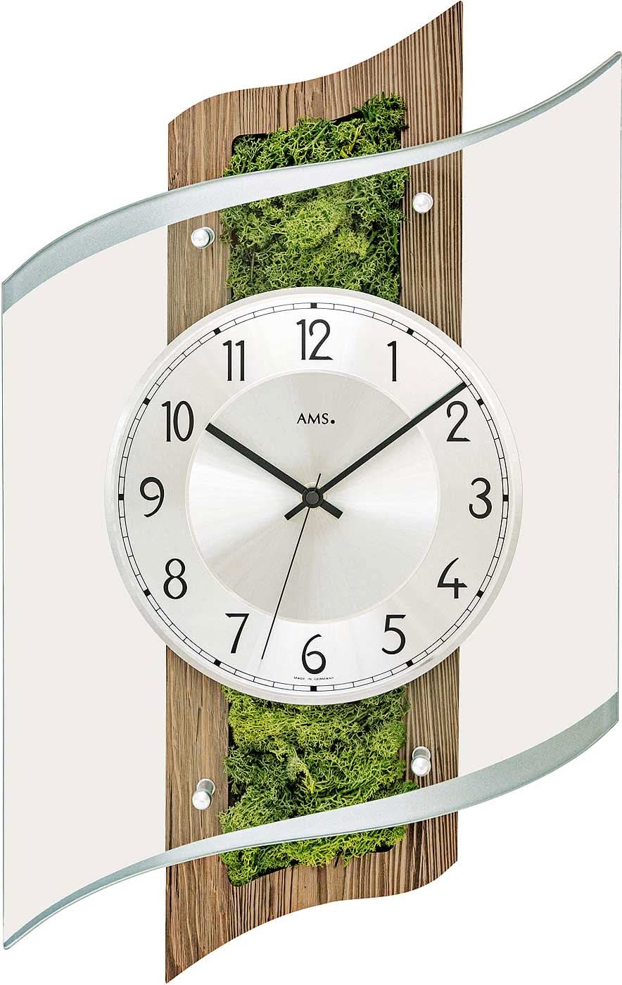 Horloge murale AMS 29x48x8 cm bois • Radio-pilotée • Design intemporel