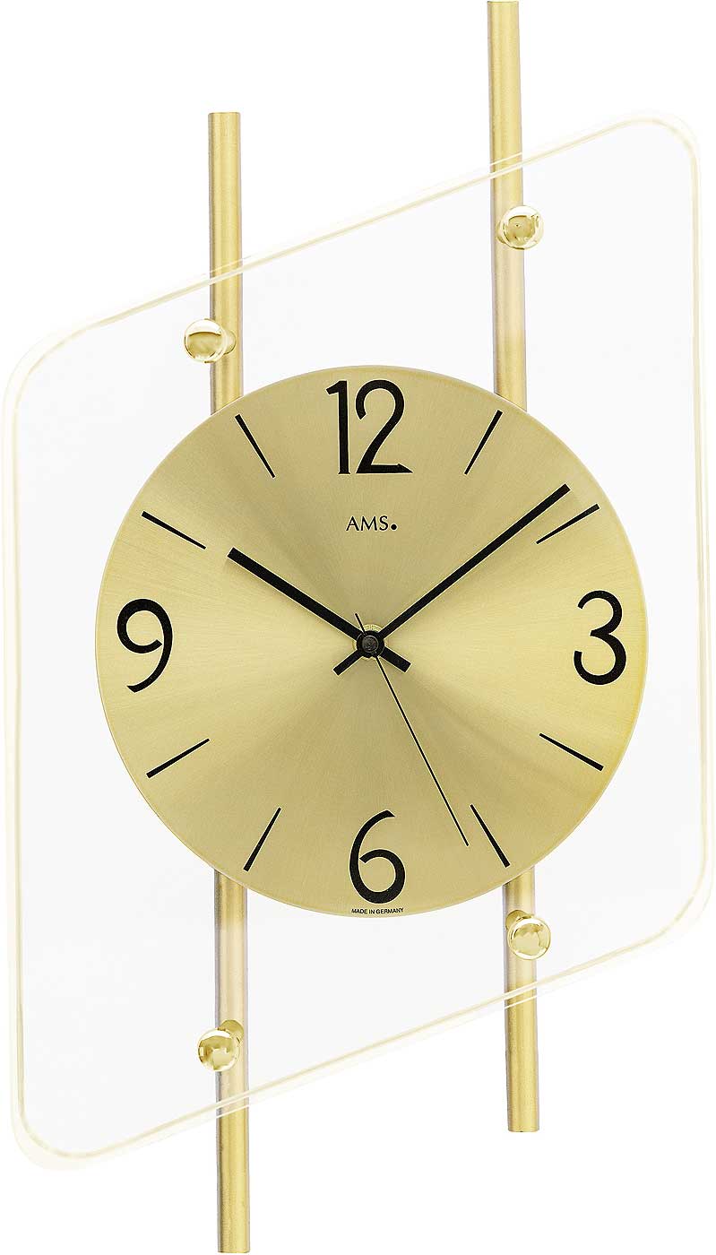 Horloge murale AMS 45x25x7 cm Métal • Mouvement radio-piloté précis • Design élégant