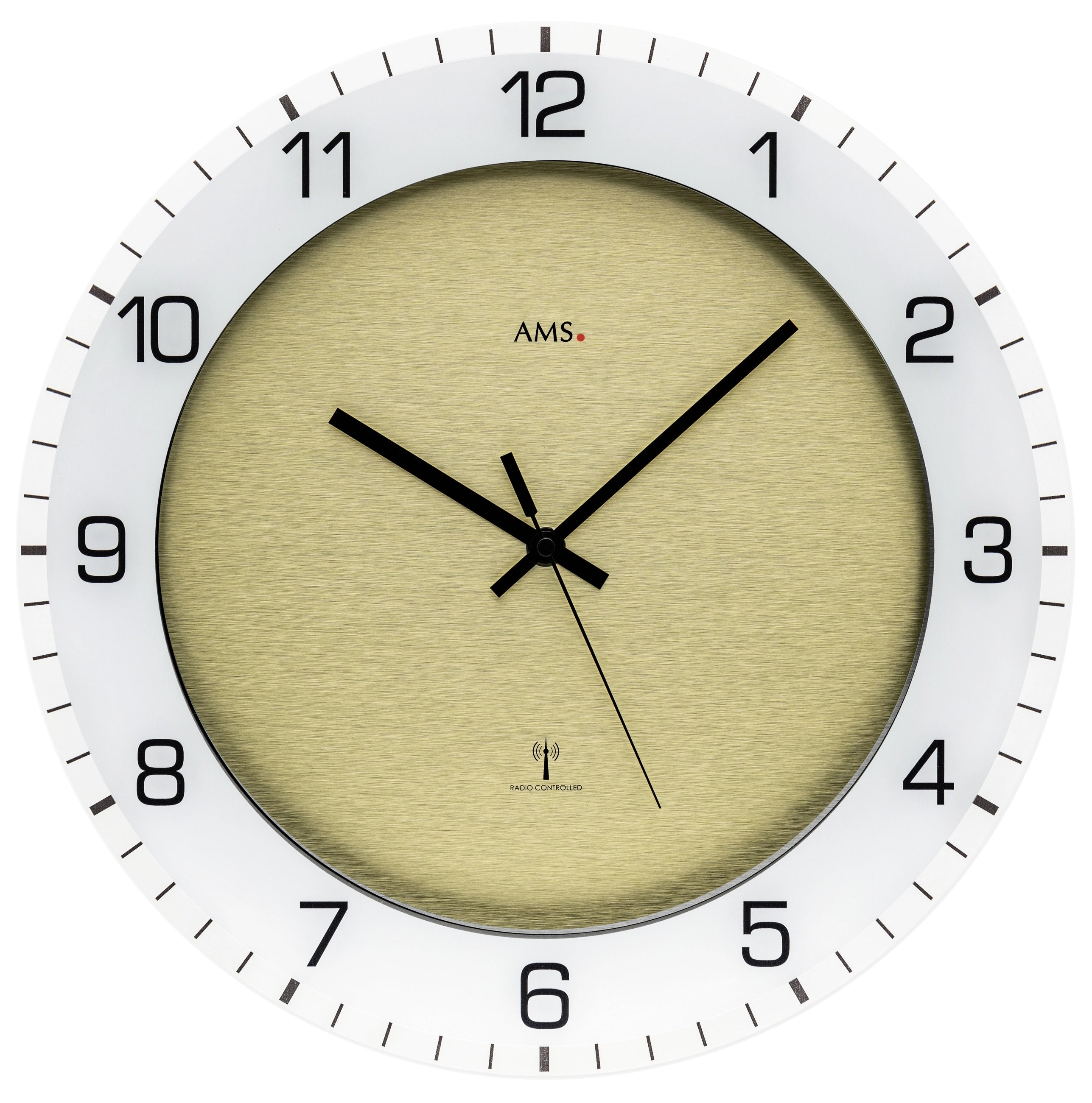 AMS Wanduhr Kunststoff • Präzises Funkuhrwerk • Langlebiges Kunststoffgehäuse