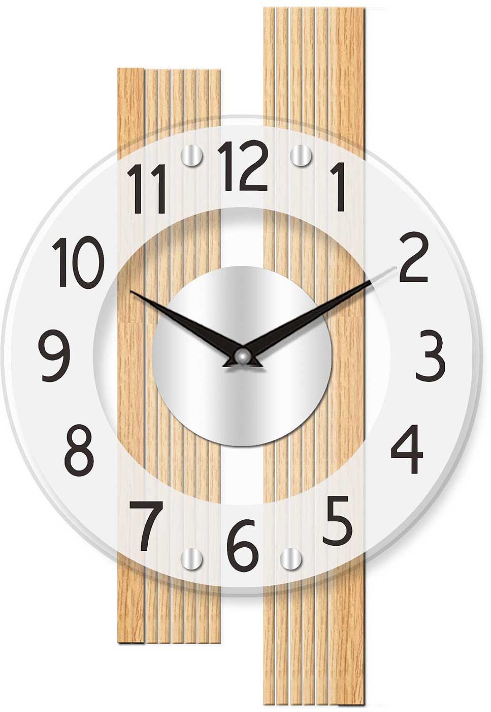 AMS Wall Clock 41x28x5 cm Wood • Radio-Controlled Movement • Silent
