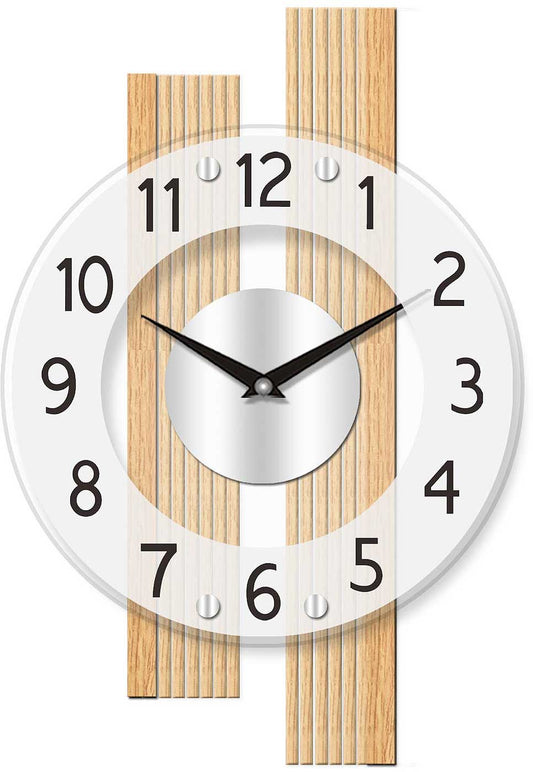 AMS Wall Clock 41x28x5 cm Wood • Radio-Controlled Movement • Silent