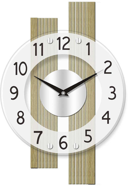 AMS Horloge murale 41x28x5 cm Bois • Radio-pilotée • Design moderne