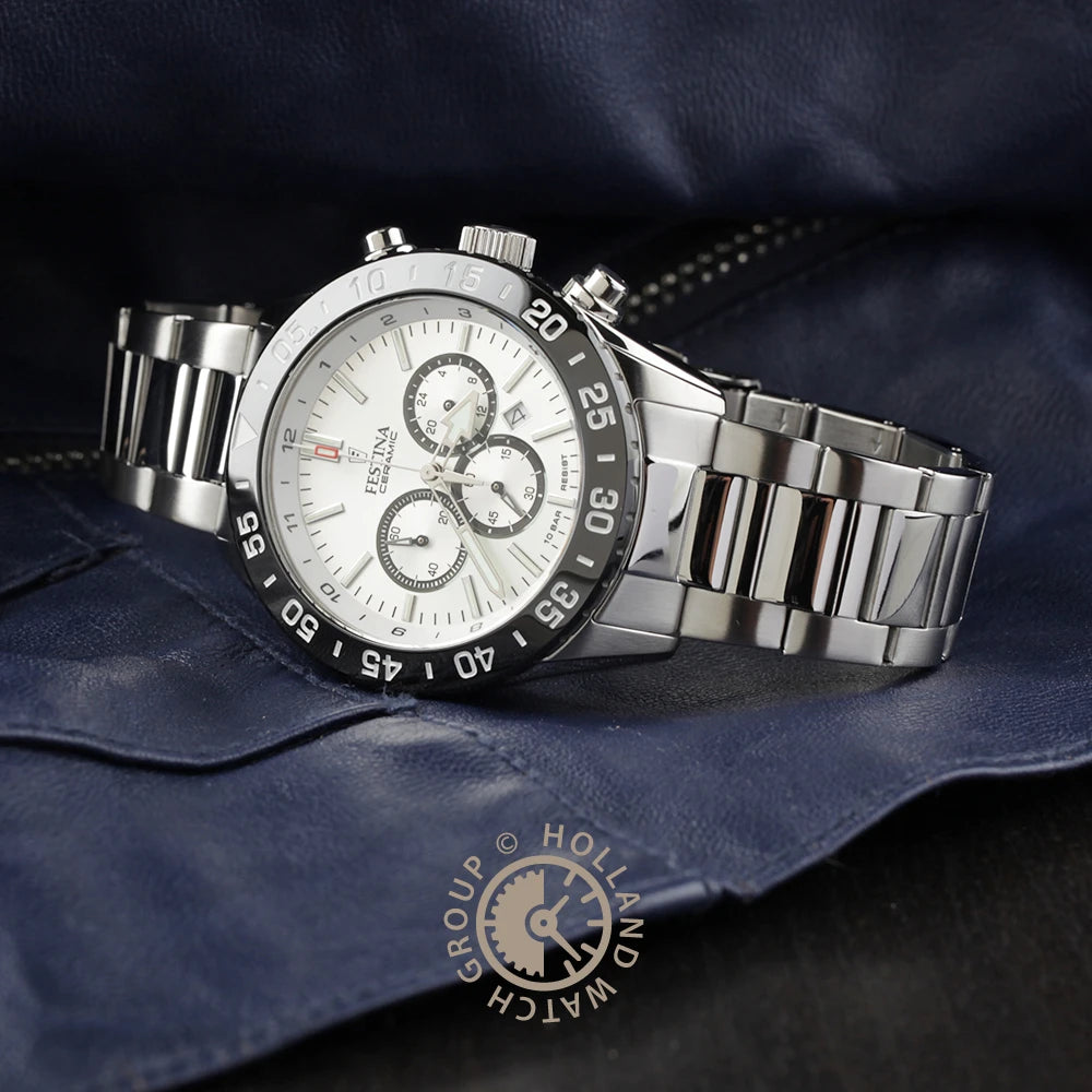 Festina Ceramic F20575/3 Herrenuhr • Keramik-Lünette • Saphirglas