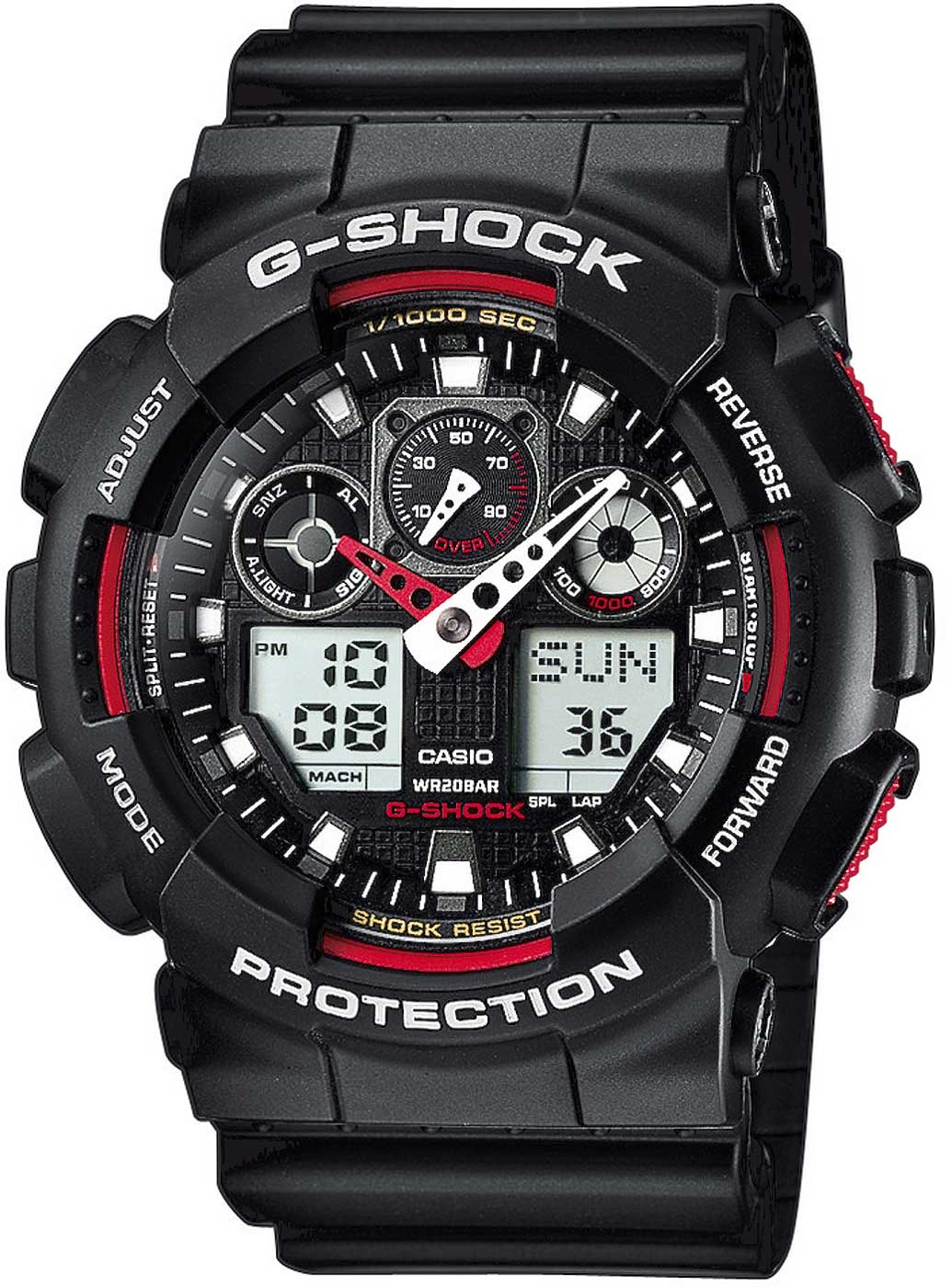 Casio G-Shock GA-100-1A4ER Men's Watch • Extreme Shock Resistance • World Time Function