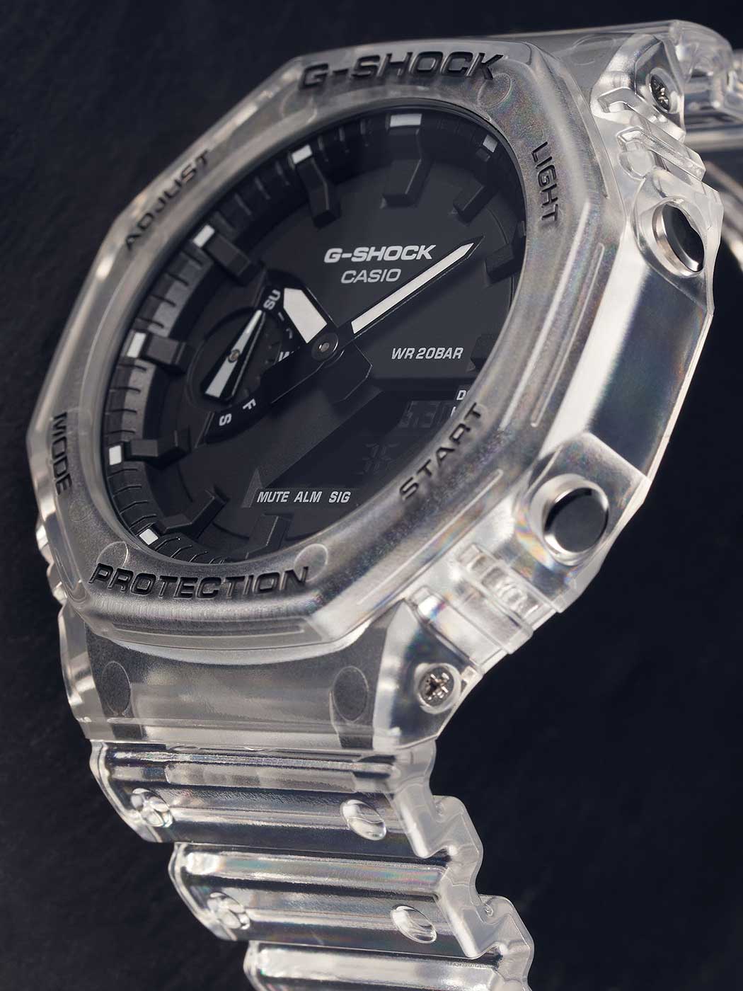 Montre Casio G-Shock GA-2100SKE-7AER pour homme • Carbon Core Guard • Heure universelle