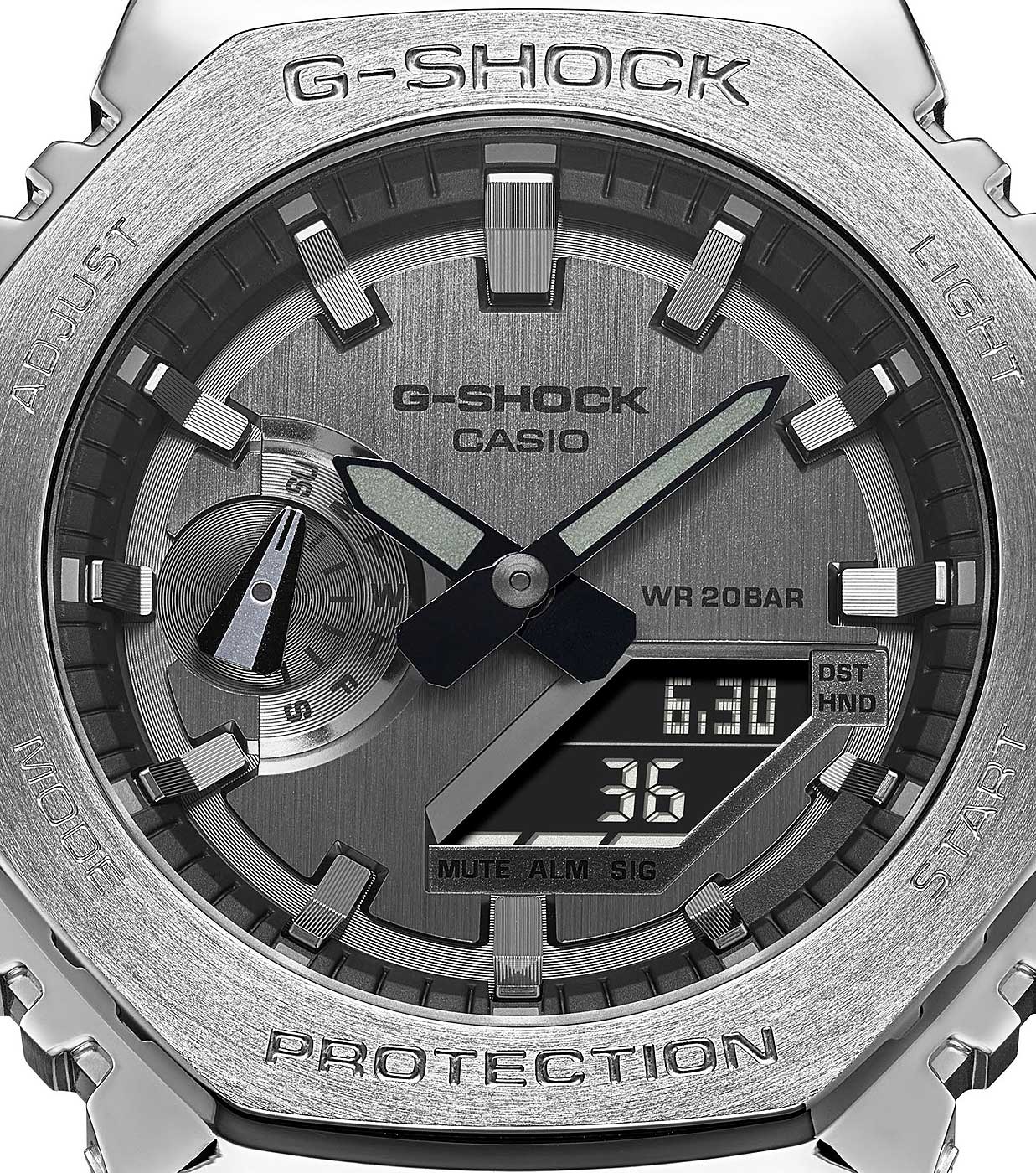 Casio G-Shock GM-2100-1AER Herren Uhr • Edelstahl-Lünette • Robust & 20 Bar Wasserdicht