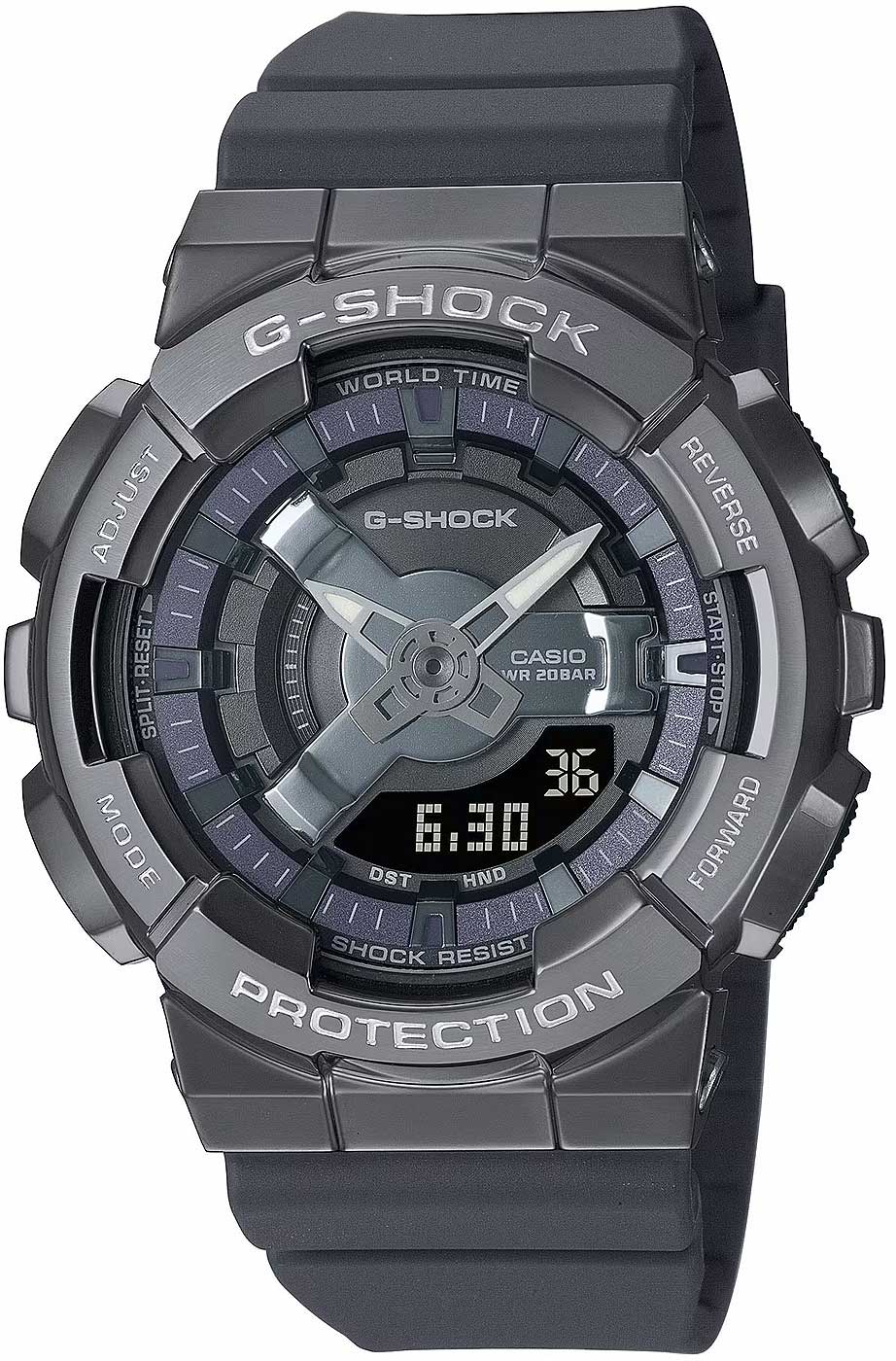 Casio G-Shock GM-S110B-8AER Damen Uhr • Edelstahl Lünette • 20 Bar Wasserdicht