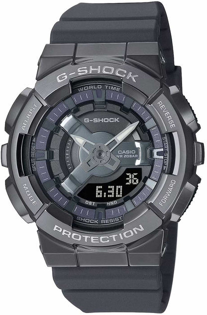 Casio G-Shock GM-S110B-8AER Damen Uhr • Edelstahl Lünette • 20 Bar Wasserdicht