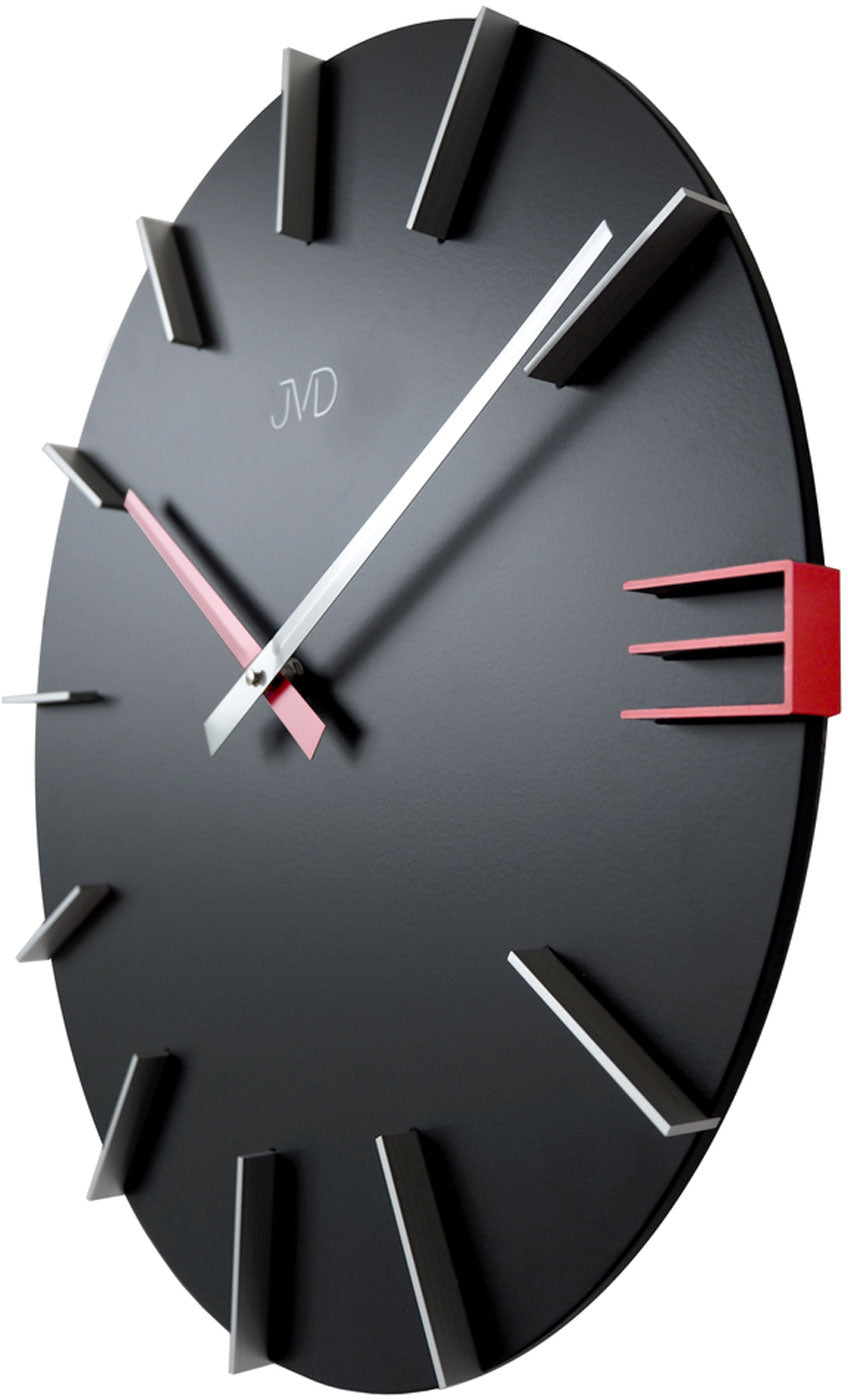 Horloge murale JVD 40 cm Ø bois • Design moderne • Mouvement à quartz précis